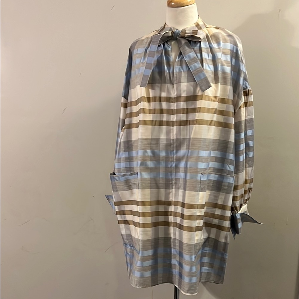 Striped Oversized Tunic with Bow
